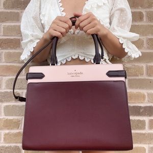 Kate Spade Staci Large Top Zip Satchel Crossbody Leather